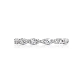 18k White Gold Petite Crescent Diamond Wedding Band