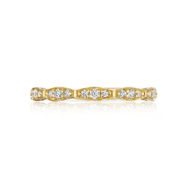 18k Yellow Gold Diamond Sculpted Crescent Wedding Band