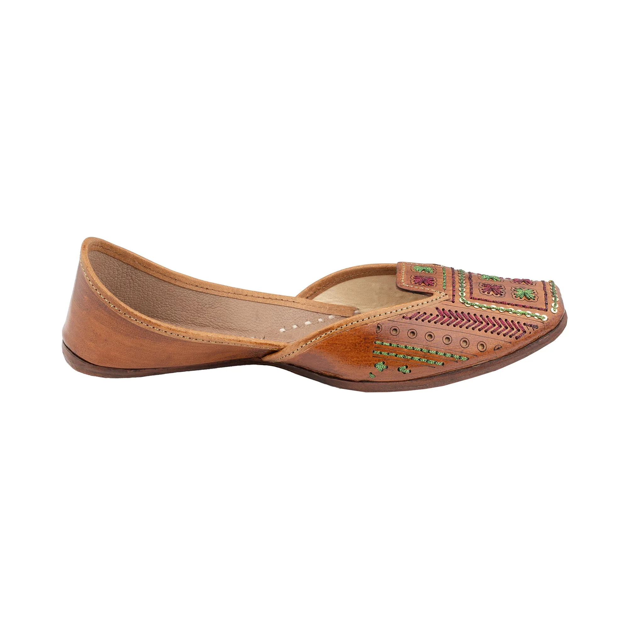 Artsy Tan Women's Kolhapuri Leather Jutti