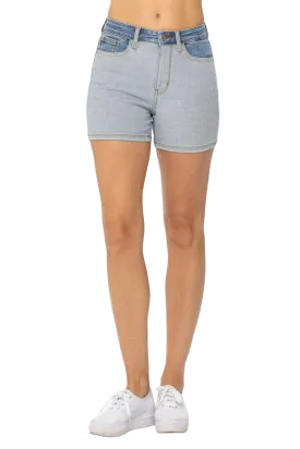 Judy Blue Full Size Color Block Denim Shorts