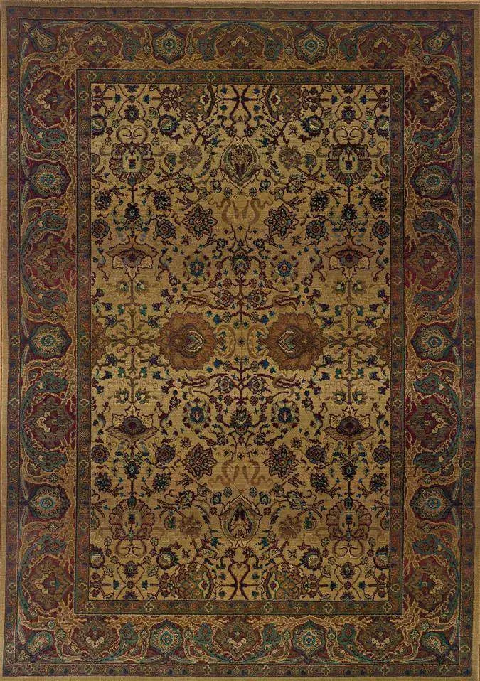 Kharma 332W Beige/ Red Rug