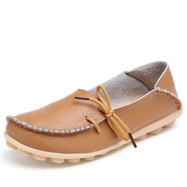 New Hot 20 Colors Natural Leather Women Flats Casual Moccasins Driving Loafers Women's Shoes Fashion Comfortable Shoes Woman