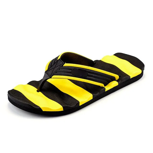 Plardin 2017 Summer Casual men's Flip Flops Flat Sandals Shoes For men Striped Flip Flops Beach Sandals Shoes Man Outside Shoes