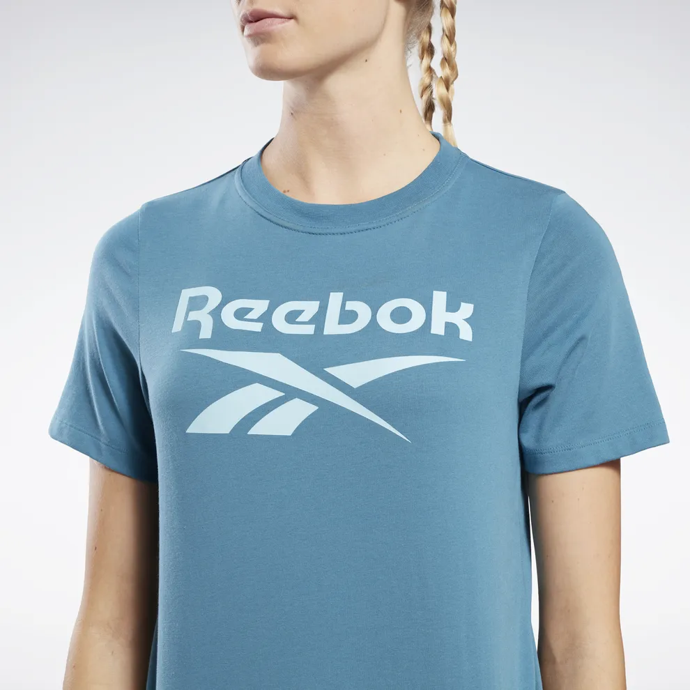 REEBOK WOMEN'S IDENTITY BIG LOGO BLUE TEE