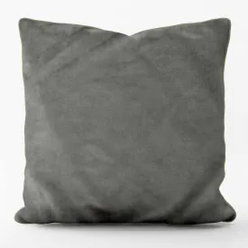 Silver Piped Velvet Velour Cushion - Sumptuously soft and luxurious