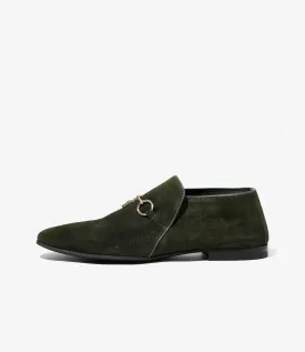 Tassel Bit Slip-On Chukka Boot – Olive Rough Out