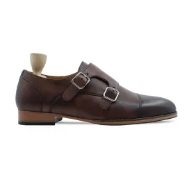 Tehran - Men's Brown Patina Calf Leather Double Monkstrap