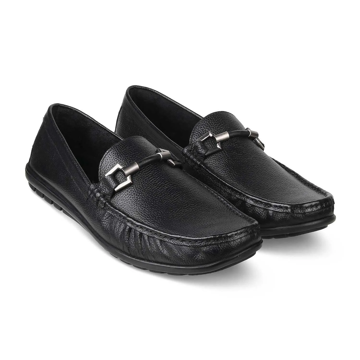 The Uffizi Black Men's Leather Loafers Tresmode