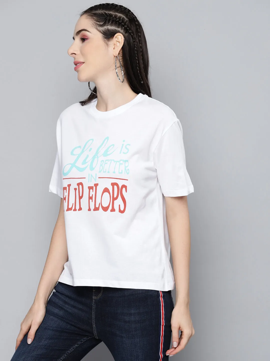 Women White Life-Is-Better-In-Flip-Flops T-Shirt