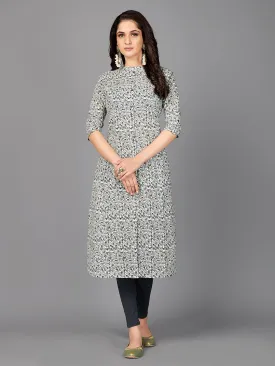 Women'S  A-Line Cotton White Stitched Kurta With Multiple Slit